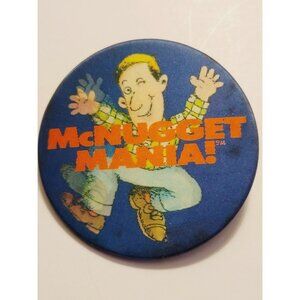 VTG 1983 McDonald’s MCNUGGET MANIA! Flair Pinback Button Pin Moving Lenticular